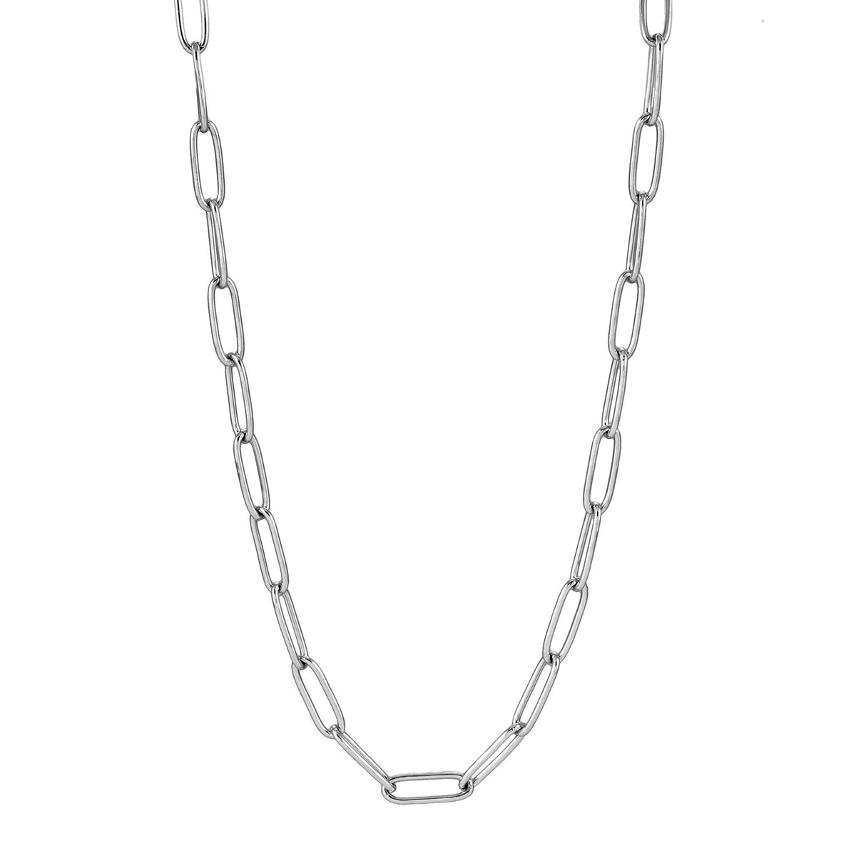 Collier BARNSBURY : Collier maillons trombone en argent – 55 cm