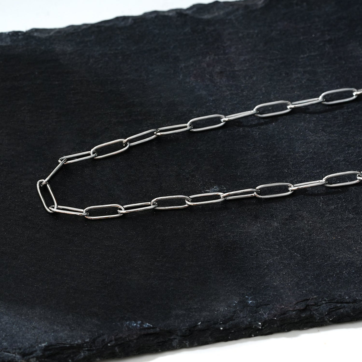 Collier BARNSBURY : Collier maillons trombone en argent – 55 cm