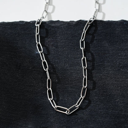 Collier BARNSBURY : Collier maillons trombone en argent – 55 cm
