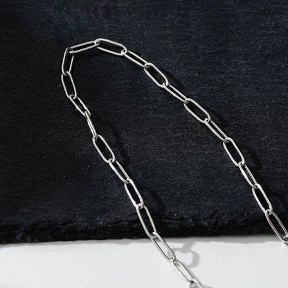 Collier BARNSBURY : Collier maillons trombone en argent – 55 cm