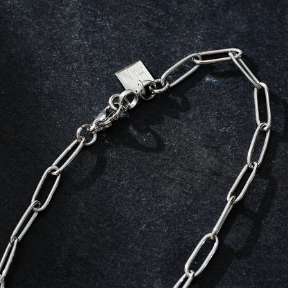 Collier BARNSBURY : Collier maillons trombone en argent – 55 cm