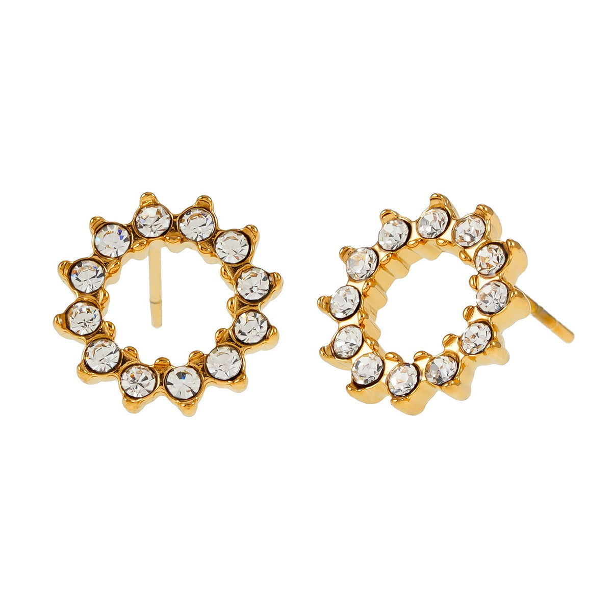 BATTISTE Or : Boucles d'oreilles clou en Zirconium Cubique (CZ) Étoile Céleste.