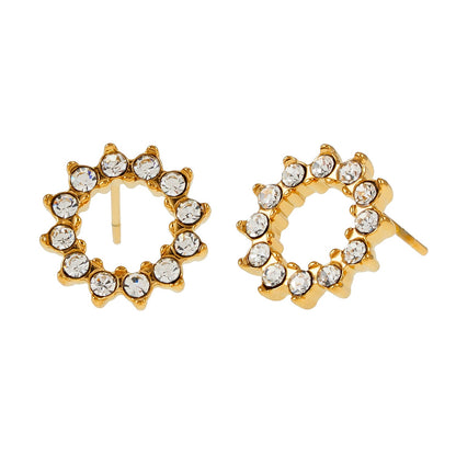 BATTISTE Or : Boucles d'oreilles clou en Zirconium Cubique (CZ) Étoile Céleste.