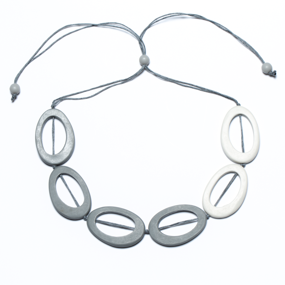 Resin Two Tone Hoop Necklace
