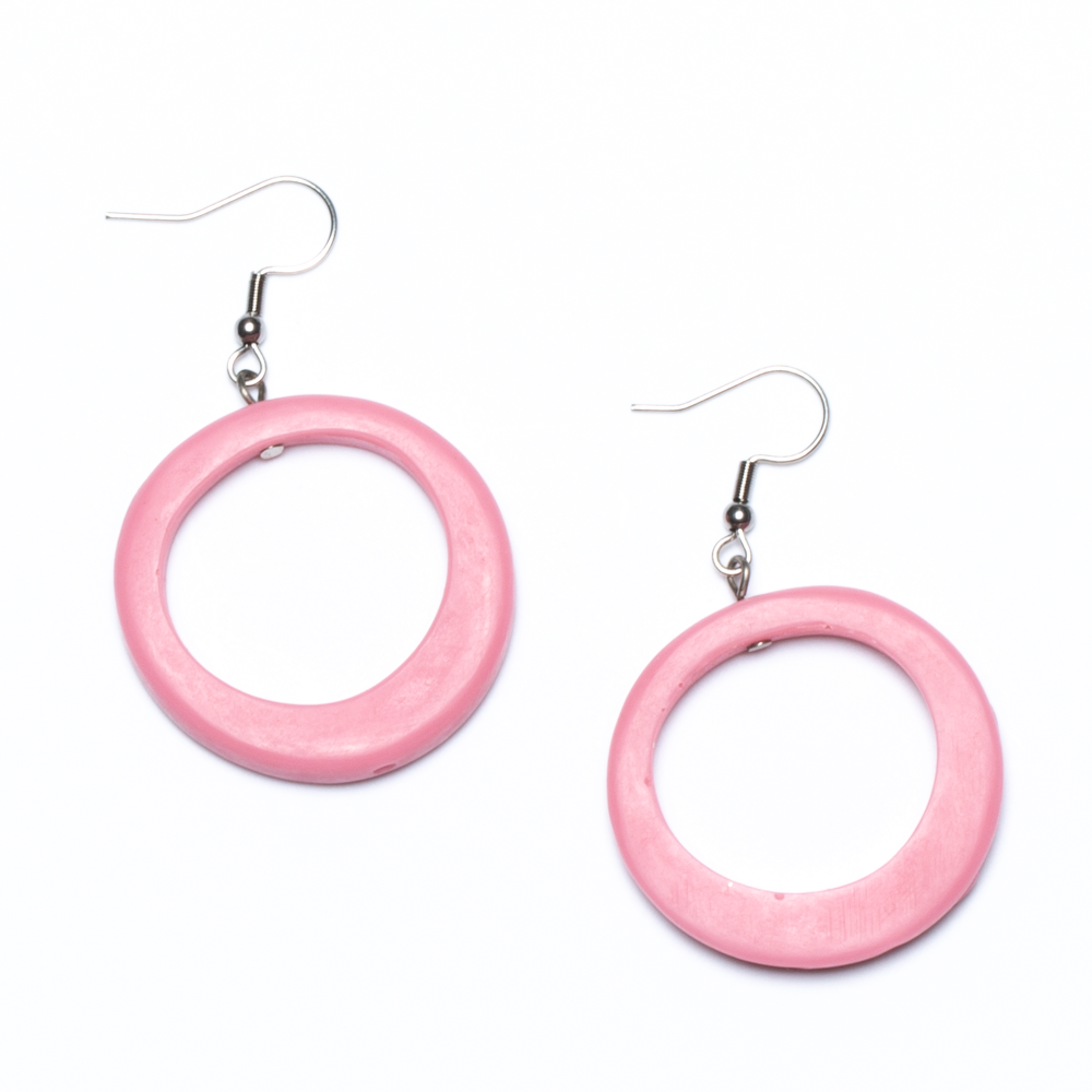 Boucles d'oreilles créoles simples en résine