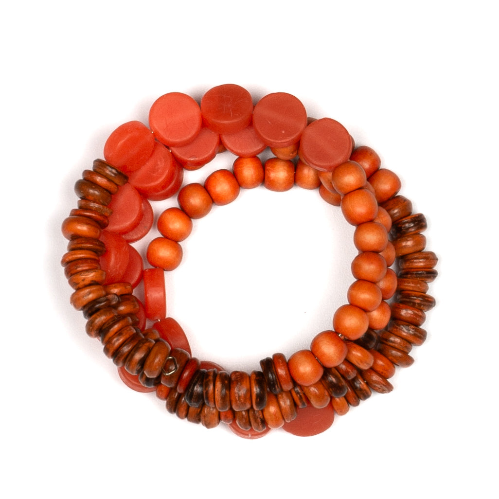 Bracelet spirale en bois et résine