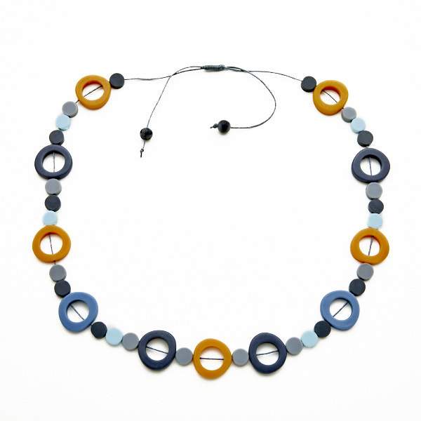 Long Resin Hoop and Disc Necklace