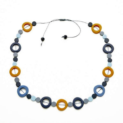 Long Resin Hoop and Disc Necklace