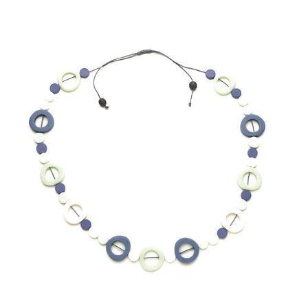 Long Resin Hoop and Disc Necklace