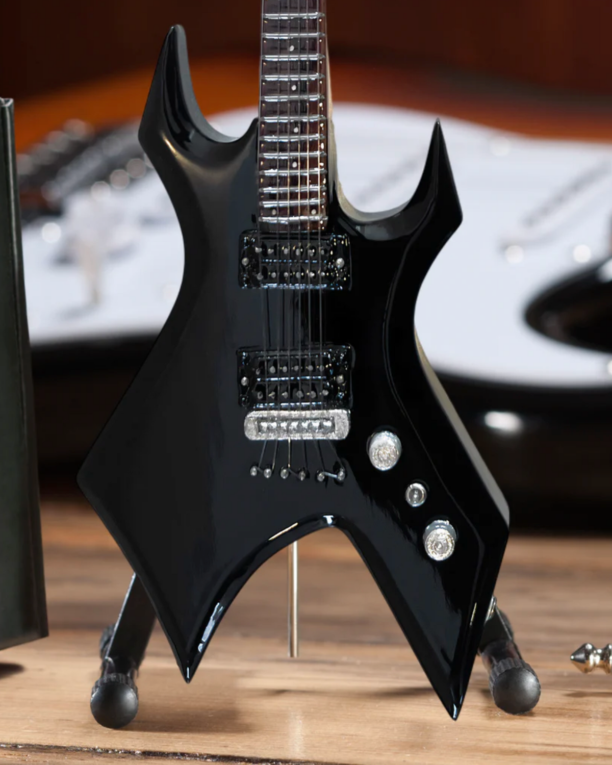 Réplique Miniature de Guitare B.C. Rich Warlock Classic Black - TÊTE WIDOW