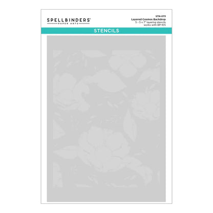 Cosmos Backdrop BetterPress and Stencil Bundle from the Pressed Posies Collection