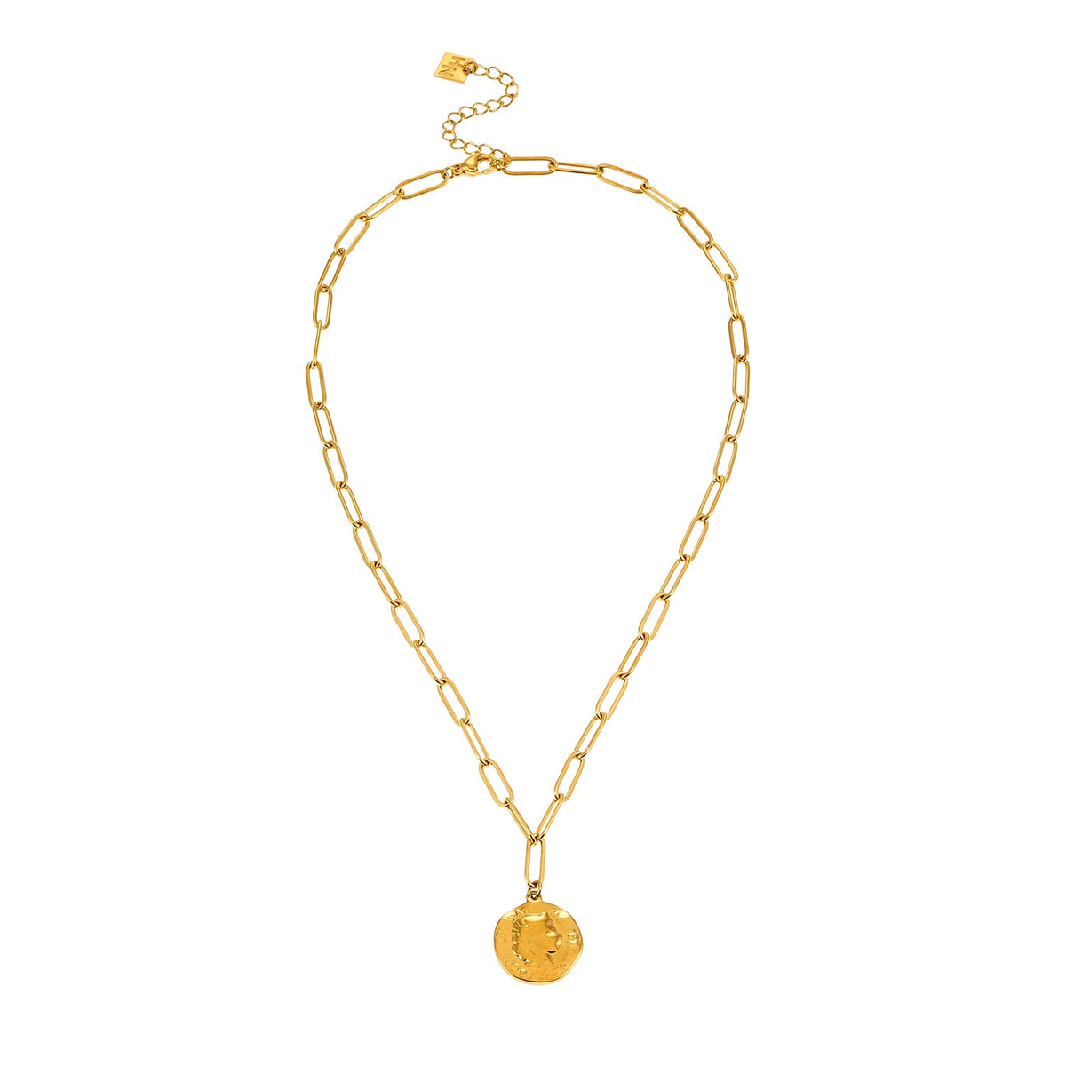 BILBAO Gold : Collier pendentif pièce de monnaie romaine.