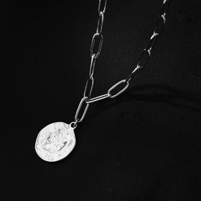 BILBAO Silver : Collier Pendentif Pièce Romaine.