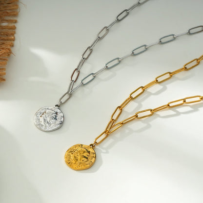 BILBAO Silver : Collier Pendentif Pièce Romaine.