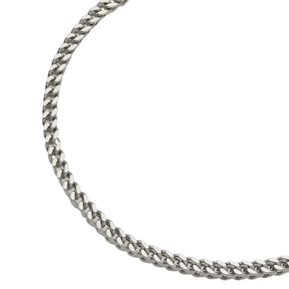 BILLIE Silver (White Gold): Cuban Link Chain Silver Bracelet
