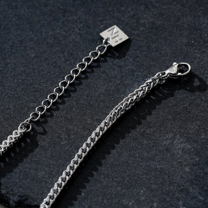 BILLIE LG Silver (White Gold): Cuban Link Chain Anklet