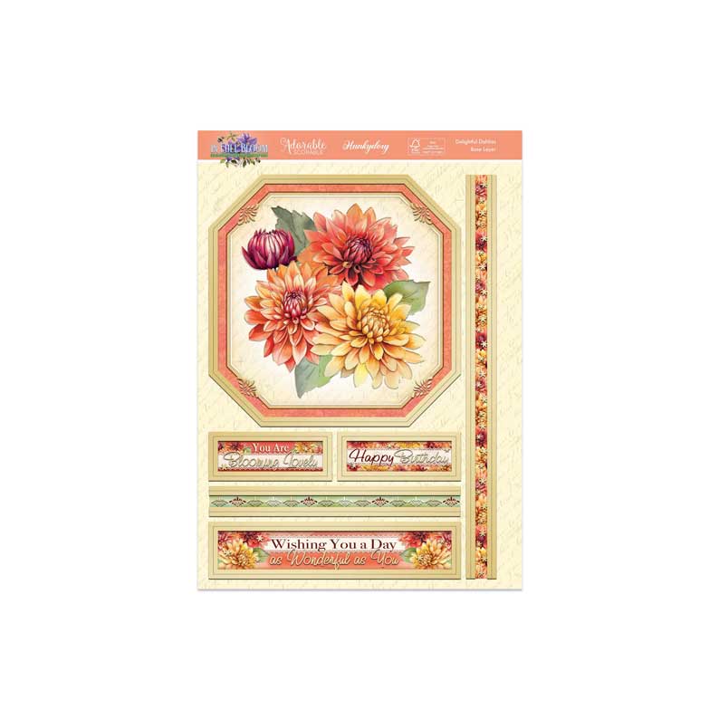 Set Deco-Large En Pleine Floraison - Dahlias Enchantants