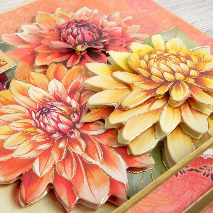 Set Deco-Large En Pleine Floraison - Dahlias Enchantants