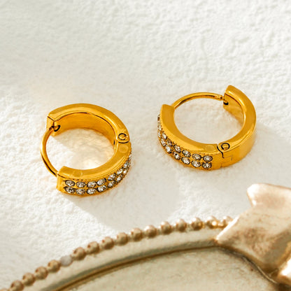 BLOUBERG Gold : Mini créoles Pavé Zirconium (CZ)