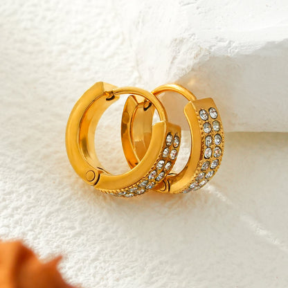 BLOUBERG Gold : Mini créoles Pavé Zirconium (CZ)