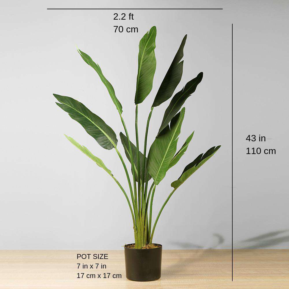 Boho Artificial Bird Of Paradise Potted Plant 43''