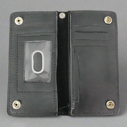 BOL Men's Chrome Plated Bifold Leather Wallet