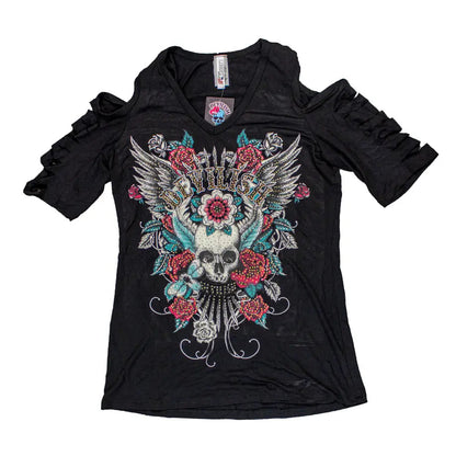 BOL Women's Devilish Open Shoulder Top