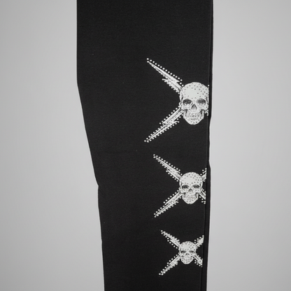 BOL Women's Rhinestone Skull Leggings