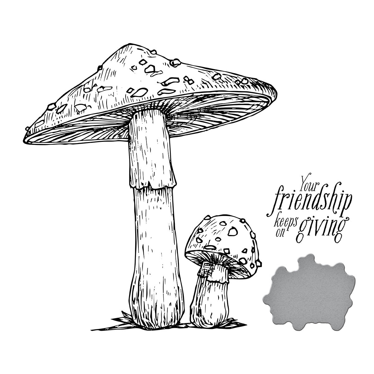 Set de presse et de matrices Duo de champignons de la collection BetterPress Autumn