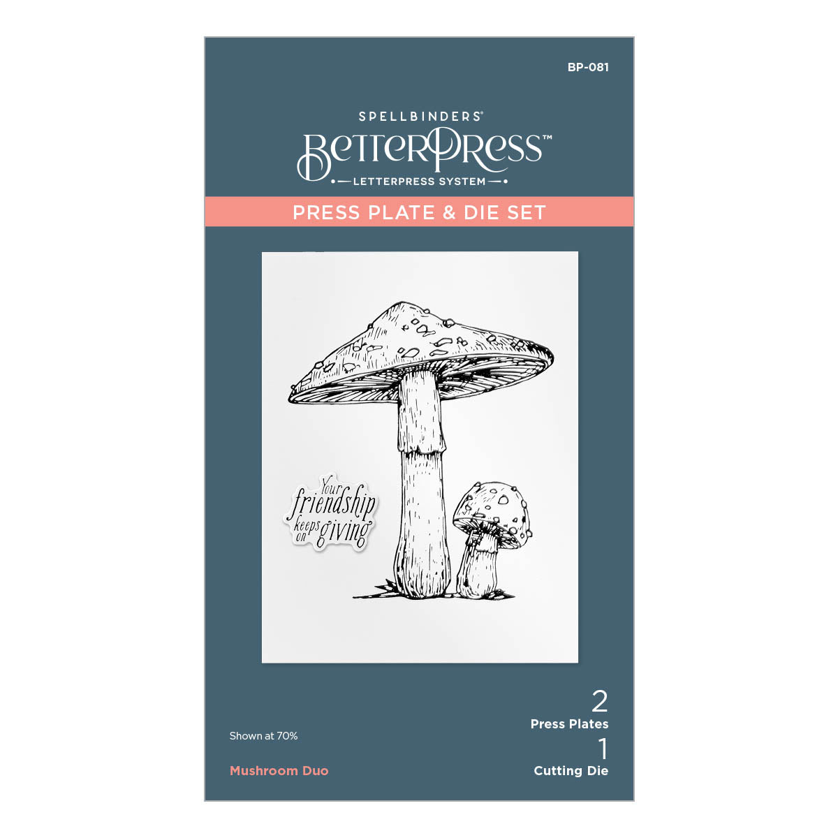 Set de presse et de matrices Duo de champignons de la collection BetterPress Autumn