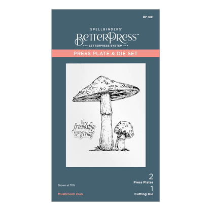 Set de presse et de matrices Duo de champignons de la collection BetterPress Autumn
