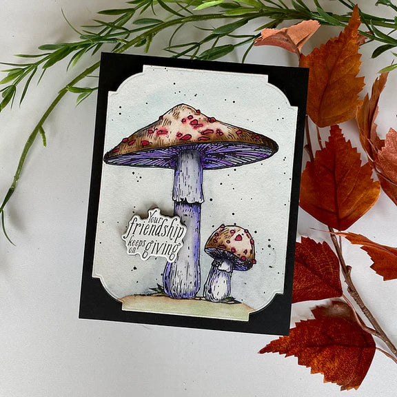 Set de presse et de matrices Duo de champignons de la collection BetterPress Autumn