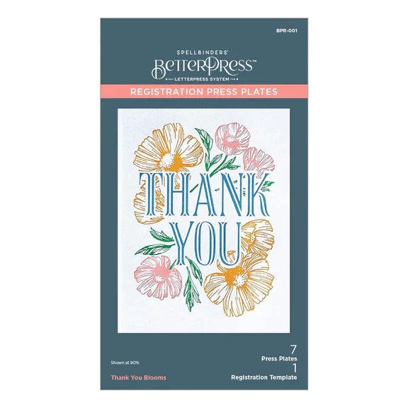 Thank You Blooms - Plaques d'impression pour l'enregistrement de la collection BetterPress Place & Press Registration
