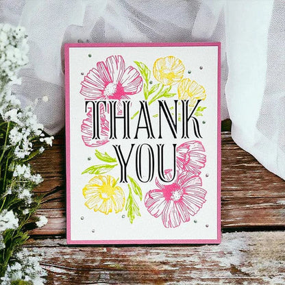 Thank You Blooms - Plaques d'impression pour l'enregistrement de la collection BetterPress Place & Press Registration