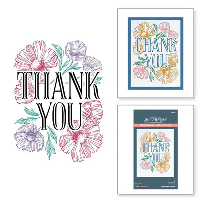 Thank You Blooms - Plaques d'impression pour l'enregistrement de la collection BetterPress Place & Press Registration