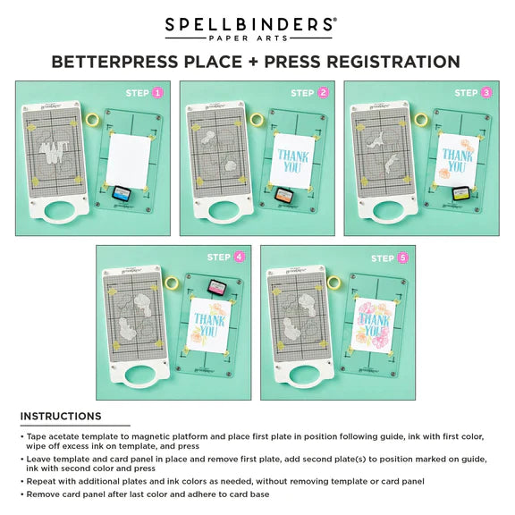 Thank You Blooms - Plaques d'impression pour l'enregistrement de la collection BetterPress Place & Press Registration