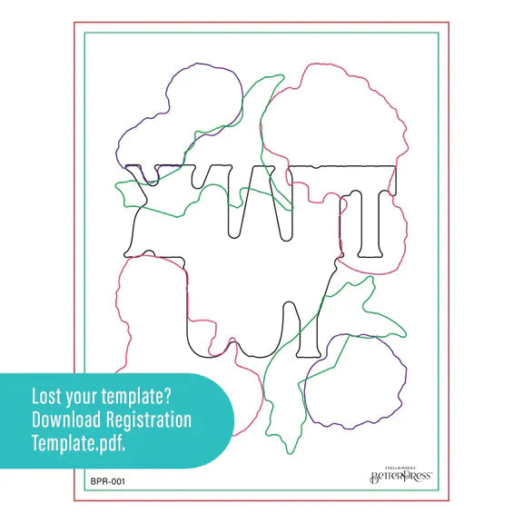 Thank You Blooms - Plaques d'impression pour l'enregistrement de la collection BetterPress Place & Press Registration
