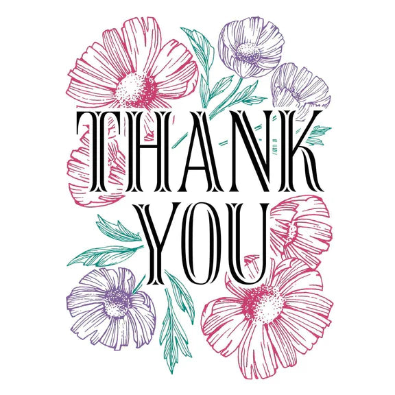 Thank You Blooms - Plaques d'impression pour l'enregistrement de la collection BetterPress Place & Press Registration