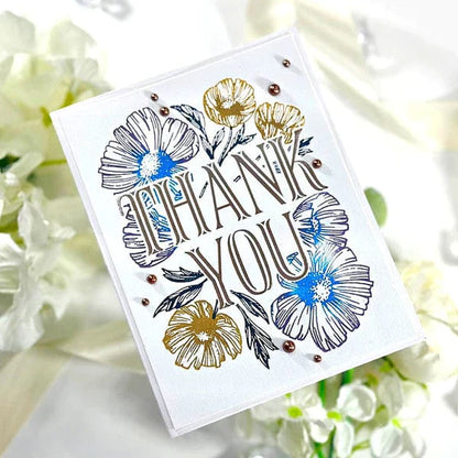 Thank You Blooms - Plaques d'impression pour l'enregistrement de la collection BetterPress Place & Press Registration
