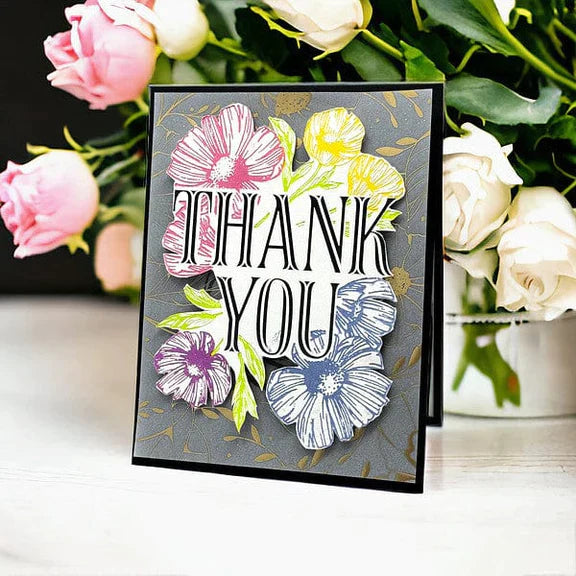 Thank You Blooms - Plaques d'impression pour l'enregistrement de la collection BetterPress Place & Press Registration