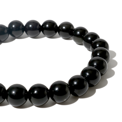 Silver Sheen Obsidian Round Bracelet - 8mm
