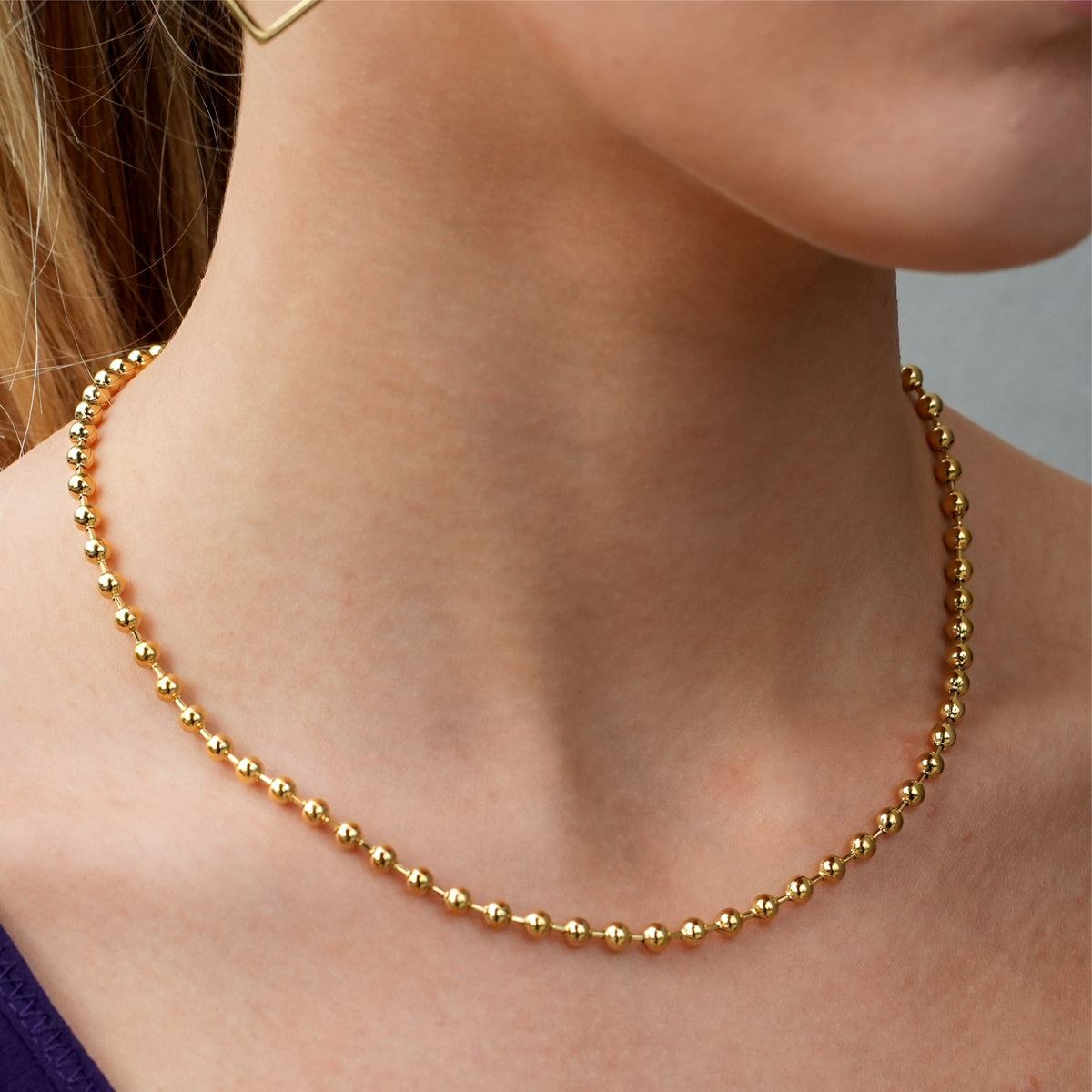 BROXLOV : Collier essentiel à chaîne billes pour le quotidien