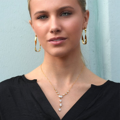 Style BUCKIE : Collier chaîne multi-pendentifs en zircone