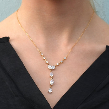 Style BUCKIE : Collier chaîne multi-pendentifs en zircone