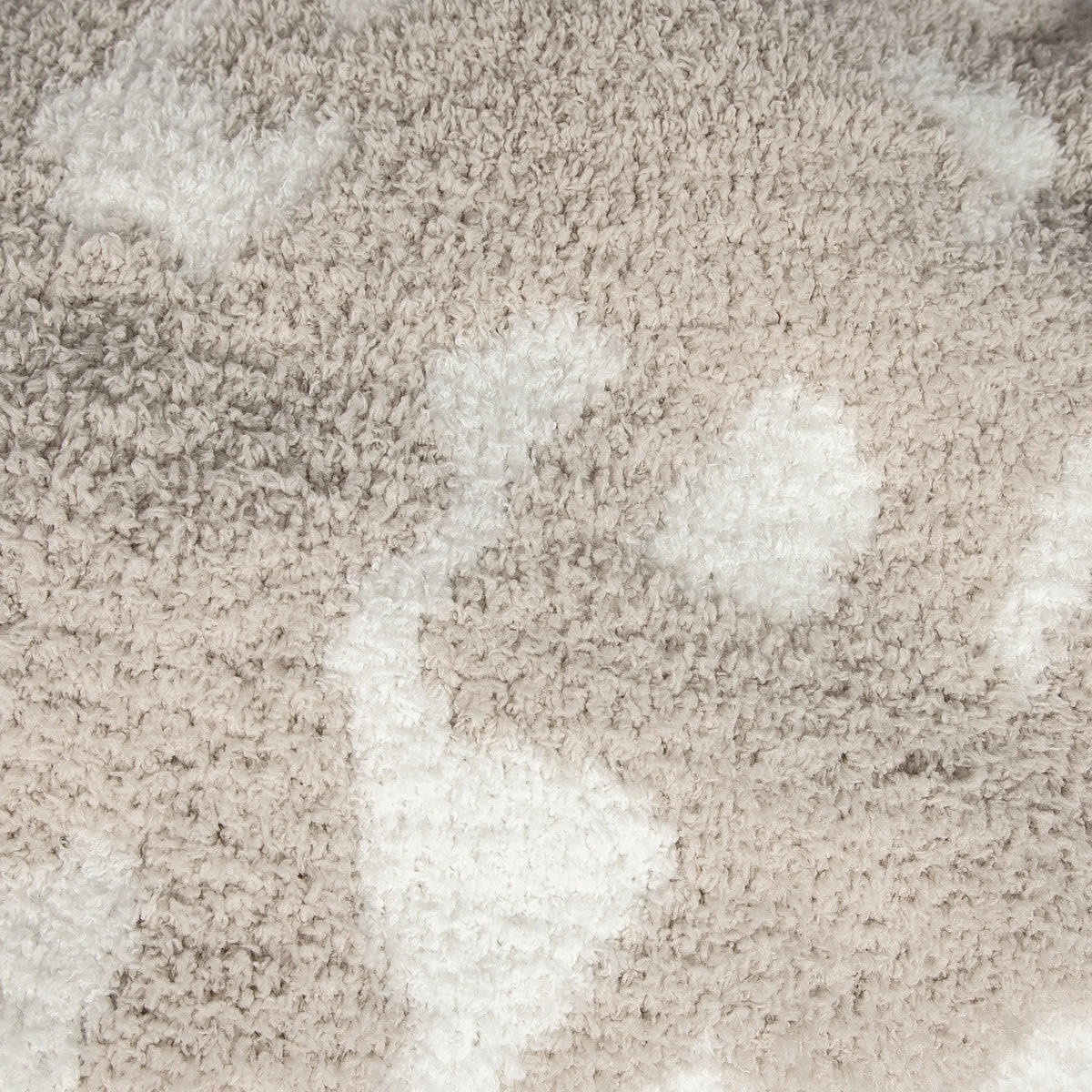 Couverture enfant imprimée vache beige rougissant et blanc