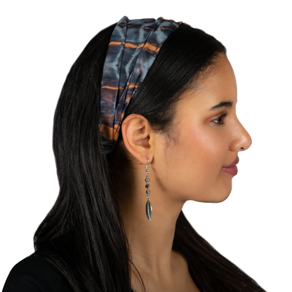 Tie Dye Bandana - Grey Blue & Gold