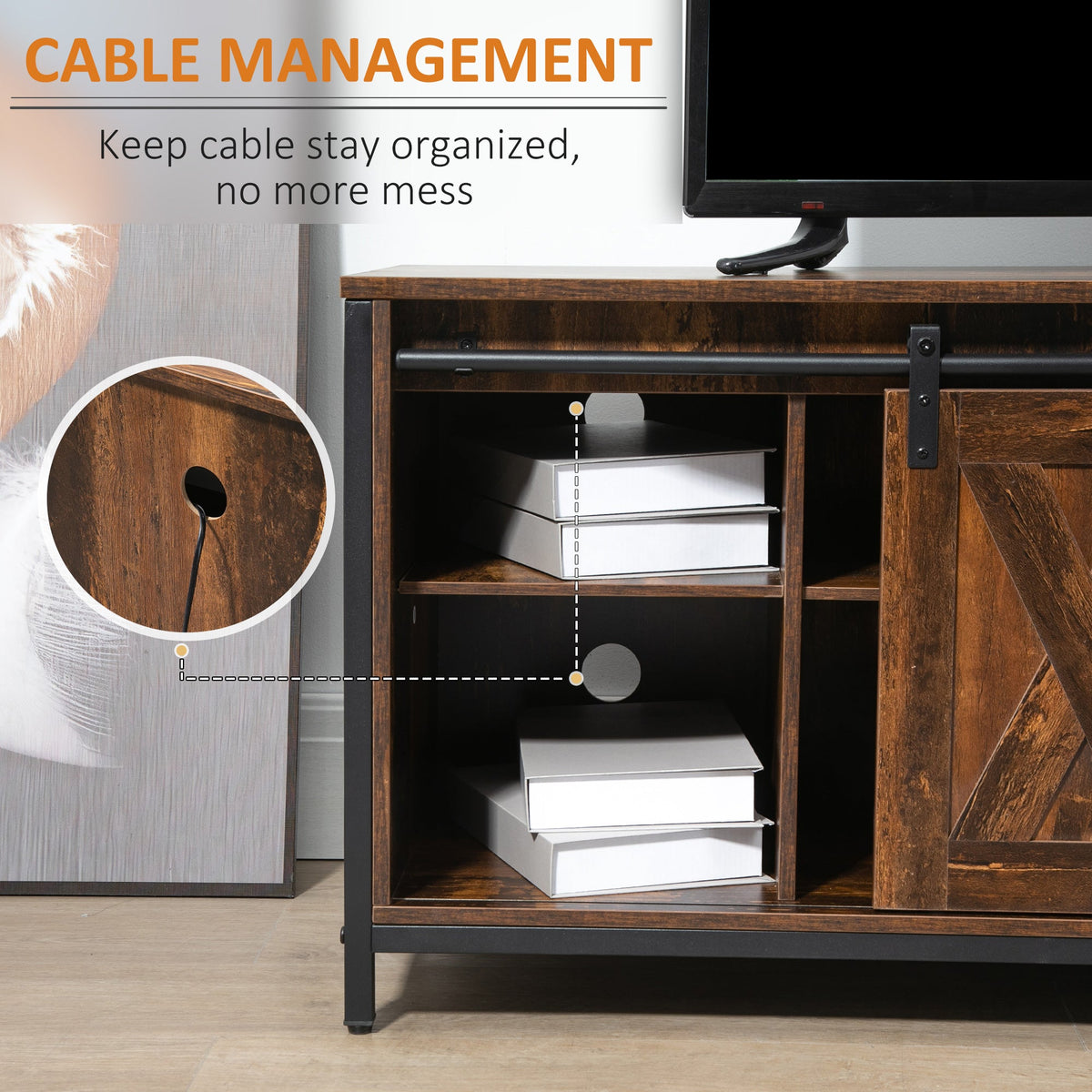 Meuble TV Easton de style industriel pour téléviseurs jusqu'à 60 po