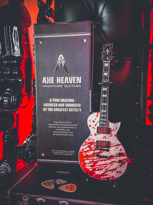 Réplique de mini-guitare Bobby Keller Blood Splatter ESP Eclipse, objet de collection