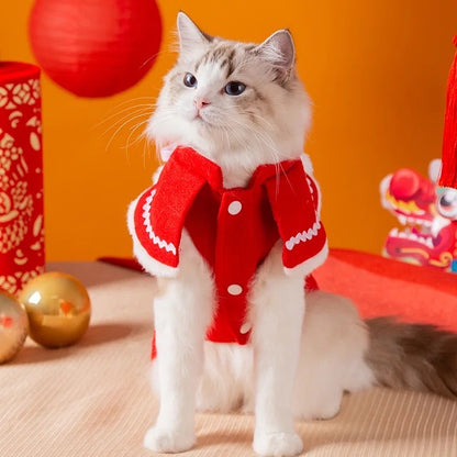 Manteau pour chien « Mrs Claus Couture » | Vêtement d'extérieur de fête