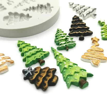 Moule en silicone Sapins de Noël miniatures
